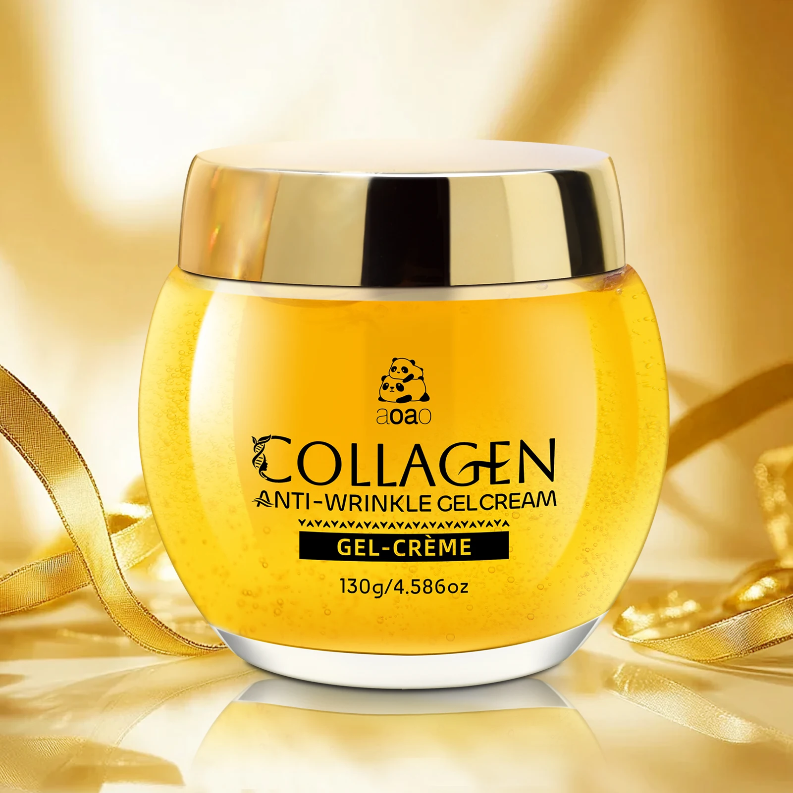 Crema de gel de colágeno con retinol y ácido hialurónico para una hidratación liviana, sensación no graso.