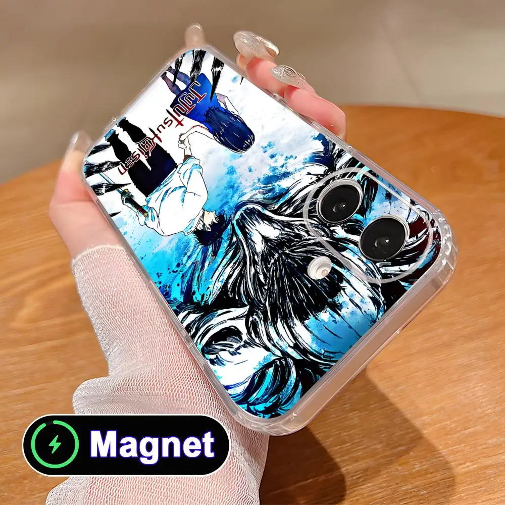 

Jujutsu Kaisen Yuta Okkotsu Clear TPU Magsafe Mobile Phone Case for iPhone 17 16 15 14 13 12 11 Air Pro Max Plus Mini Cover