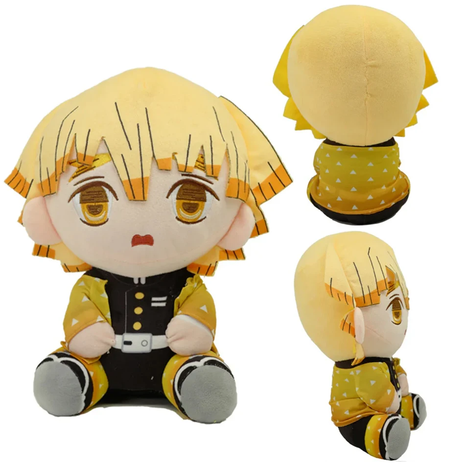 20CM versión Q Demon Slayer peluche Kawaii lindo Anime juguete muñeca marioneta almohada de felpa decoración de la habitación chico ventilador regalos de cumpleaños