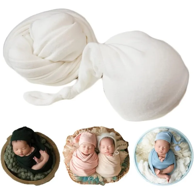 

Детские хлопковые пеленальные одеяла с шапкой, накидка для новорожденных для фотографии младенцев