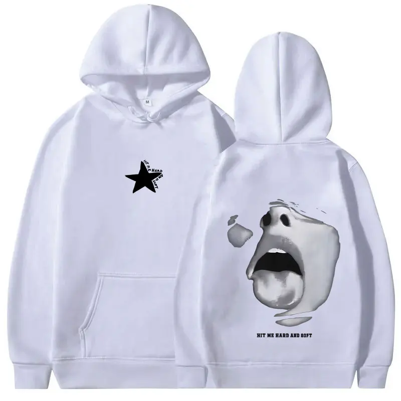 سترة بغطاء للرأس برسومات وجه صلبة وناعمة من Hit Me للرجال والنساء، سترة كلاسيكية من الصوف غير رسمية للجنسين، بلوفر بغطاء للرأس على الموضة لموسيقى البوب #5