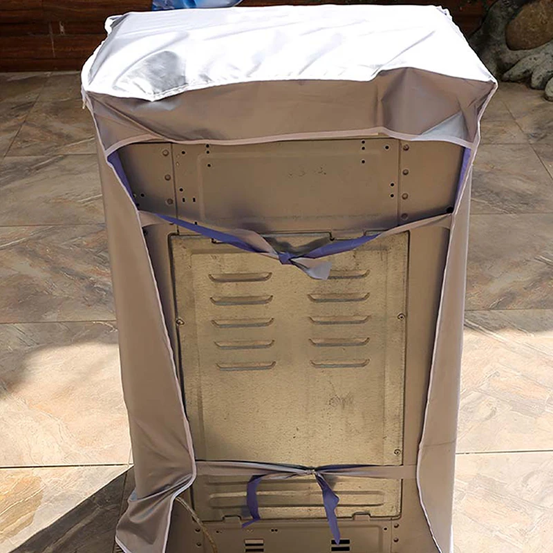 New Washing Machine Cover Polyester Waterproof Top Load Laundry Dryer Cover Sunscreen Laundry Silver Coating Dustproof Cover