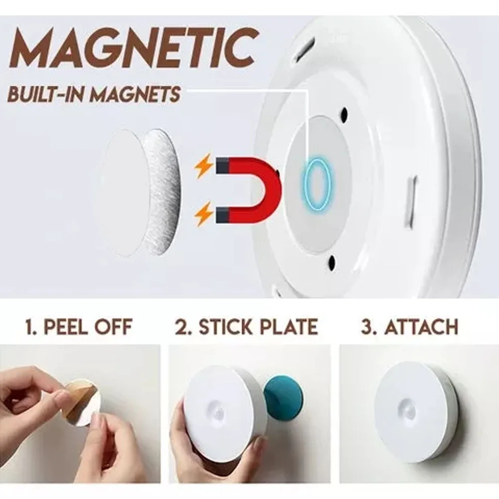 Magnetic Motion Sensor Night Light Adhesive Auto On/Off Stair Cabinet Lighting LED Light For Doorways