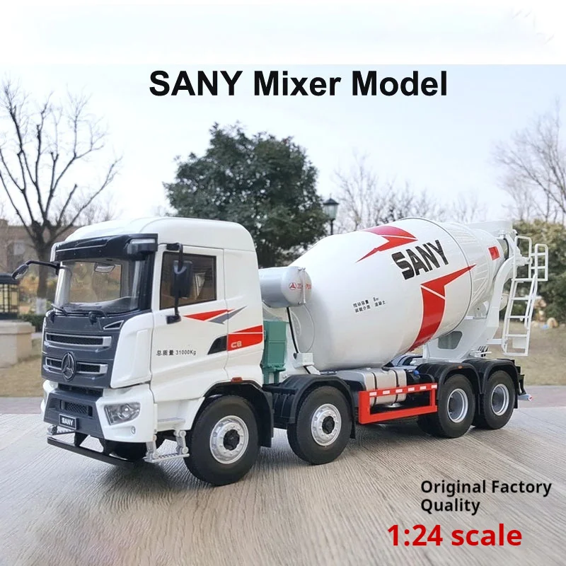 New Sany1:24 8*4 Mixing Alloy Model Of Concrete Mixing Truck And Cement Tank Car Die Casting Alloy Model Toy Collect Car Models