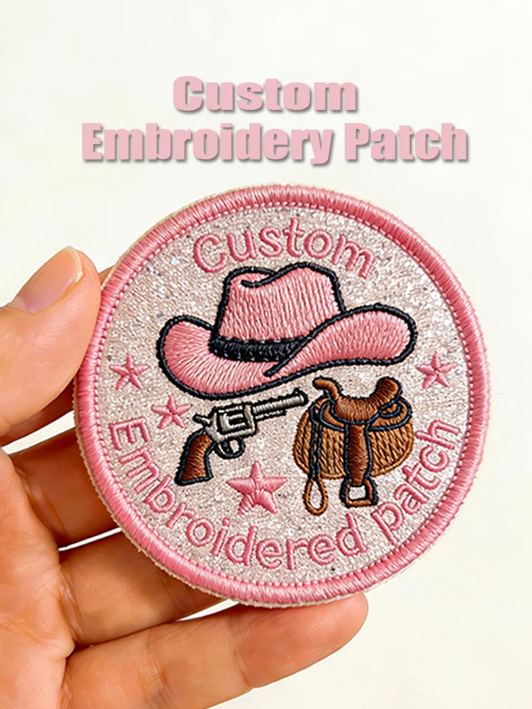 Op maat gemaakte western cowgirl cowboy geborduurde patches strijkpatches voor kleding, ontwerp uw eigen logo patroon patch partner DIY - afbeelding 2