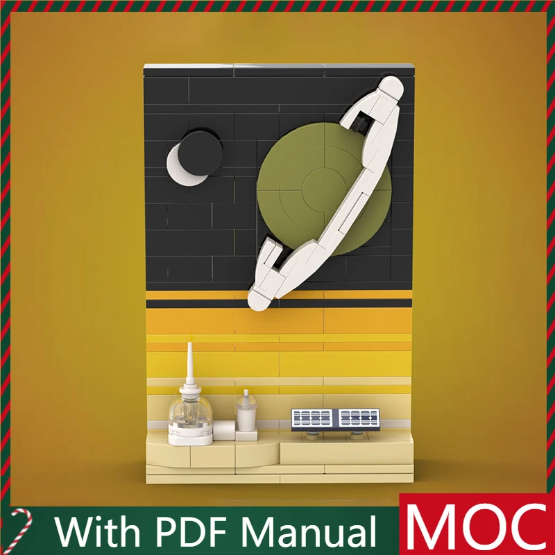 

197 PCS Hot Selling Retro Style Turntable Scene Model Modular Building Blocks Kids Assembly Display Toys Festival Surprise Gift