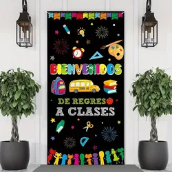 1pc, Welcome Back to School Spanish Banner - multi-functional indoor/outdoor classroom door decoration, no power required
