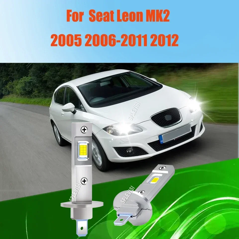 H1 LED Headlight High Car Light Bulbs improving nighttime visibility For Seat Leon MK2 2005 2006 2007 2008 2009 2010 2011 2012