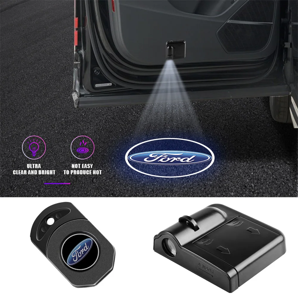 

LED Car Door Projector Lamp Laser HD Welcome Courtesy Lights Decoration for Ford Mustang ST RS Fiesta Focus 2 Escape Taurus Kuga