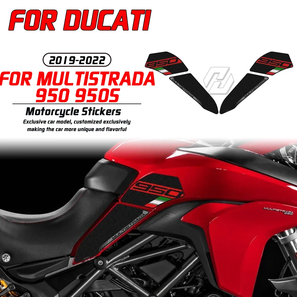 

For 2019-2022 Ducati Multistrada 950 950S motorcycle modification with anti slip leather side fuel tank pad sticker