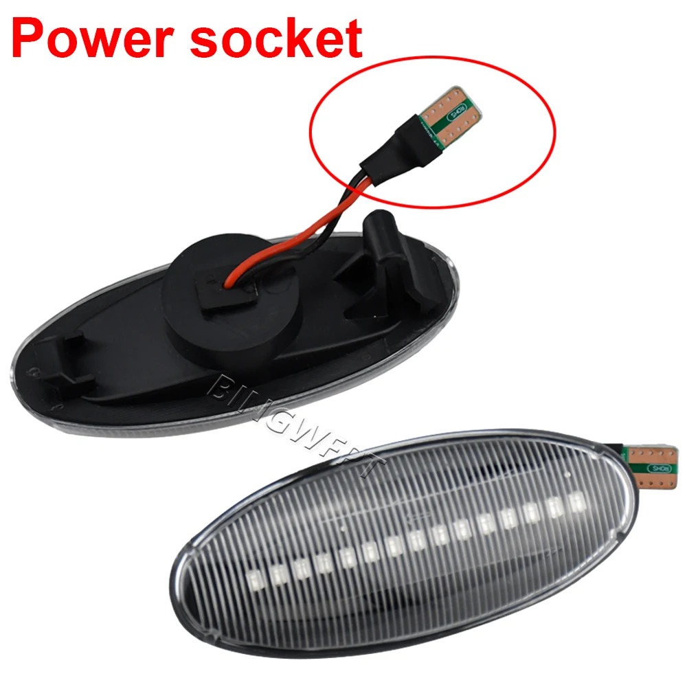 2PCS Dynamic Blinker LED Turn Signal Side Marker Light For Nissan Navara D22 NP300 Datsun Frontier Fiera PickUp Terrano Skystar