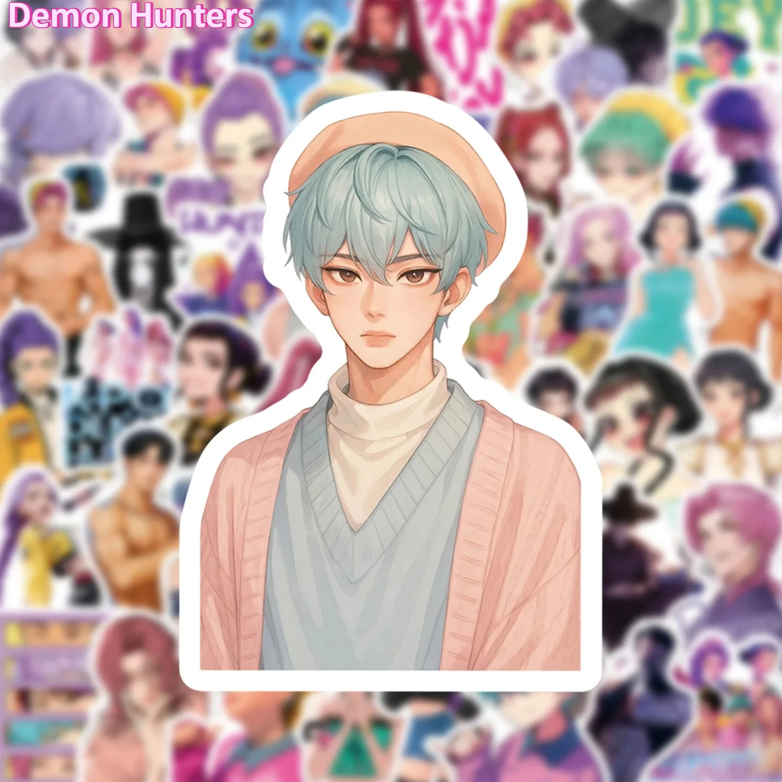 50 قطعة من ملصقات الرسوم المتحركة KPop Devil Hunter المقاومة للماء DIY الديكور الهزلي دفتر الهاتف المحمول لعبة الأطفال كوب الماء