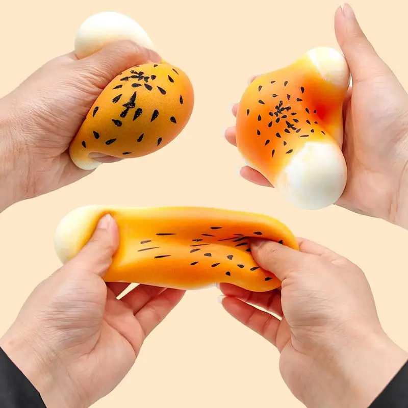 Squishy Food Creative Kids Fidget Toy Simulation Egg Yolk Puff Shape Slow Rising Squeeze Stress Relief Toys Spoof Tease People