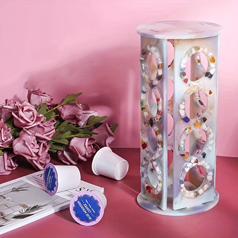 1 Set Coffee Rack Resin Mold, DIY Jewelry Rack Organizer Essential Oil Rack, Jewelry Lipstick Display Rack Home Decoration Party