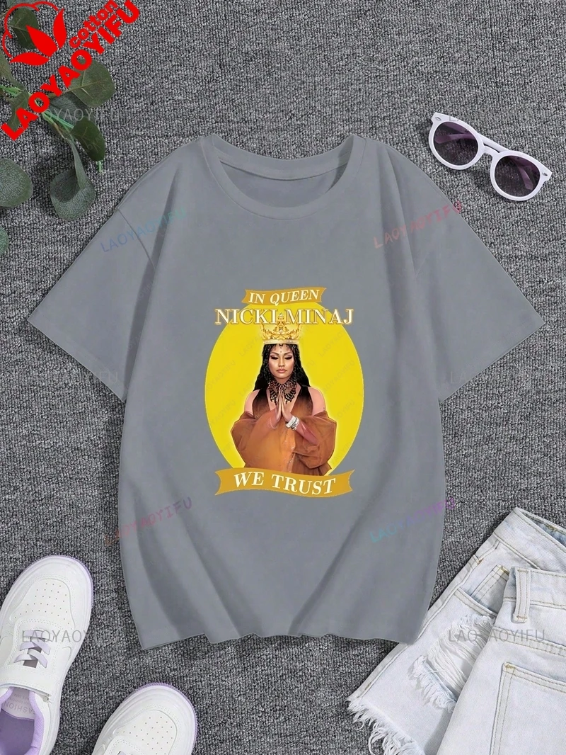 Rapper NICKI MINAJ Classic Poster Printed Women's Shirt, Everyday Casual Streetwear, Spring/summer Cotton 0 Neck T-shirt