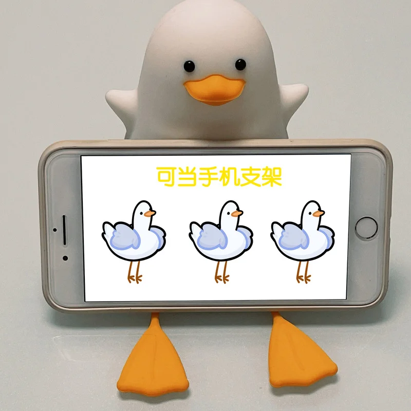 Imagem -03 - Silicone Seagull Night Light com Carregamento Usb Lâmpada de Cabeceira para Dormir Quente e Adorável Desenhos Animados Bonitos Presentes de Natal para Crianças e Meninas