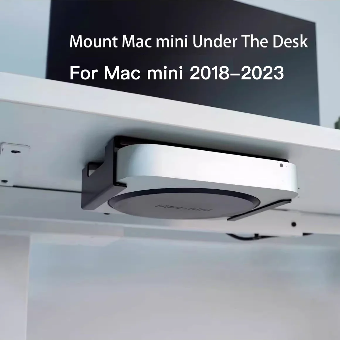 Under Desktop Bracket Stand for Apple Mac Mini Intel M1 M2 Pro 2018–2023 Monitor Back Mounted Bottom Holder Rack Cooling