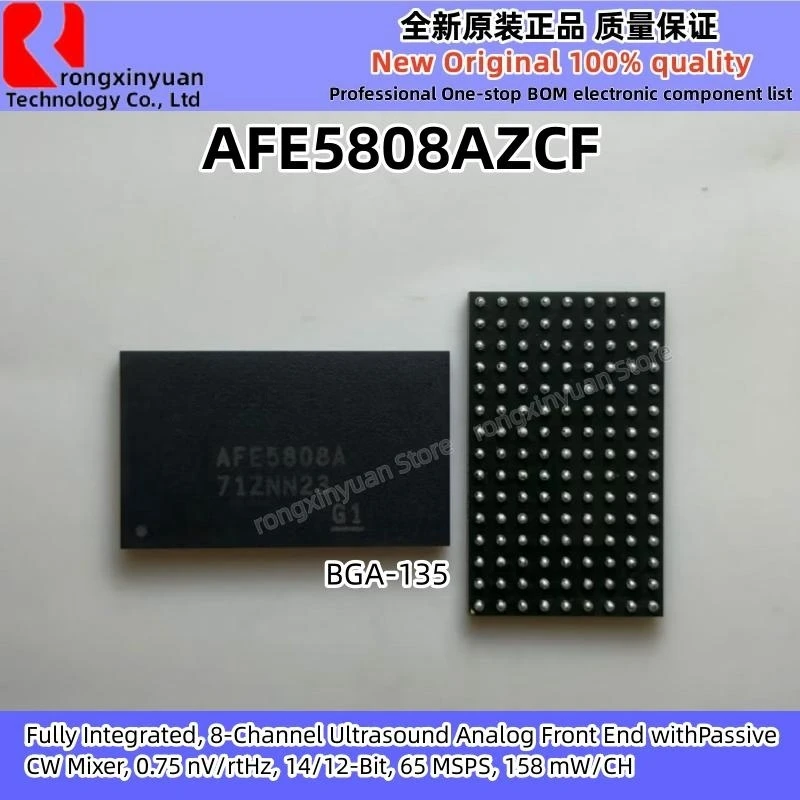 1-5Pcs AFE5808AZCF AFE5808A BGA-135 Fully Integrated, 8-Channel Ultrasound Analog Front End withPassive CW Mixer New 100%quality