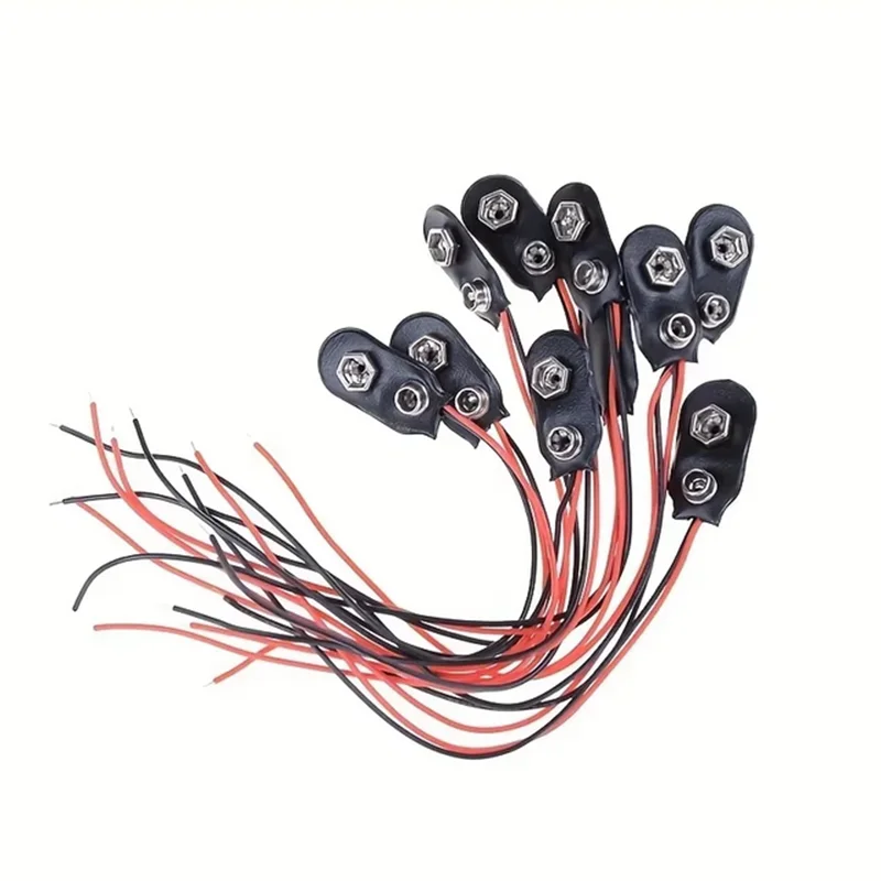 10pcs 9V Battery Clips, Connector Buckle for Electronics