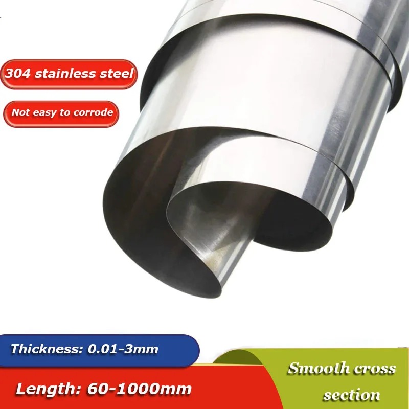 Tira de Folha de Aço Placa Fina Folha Resistência à Corrosão Espessura 0.01 Mm3 mm Ss304 Aço Inoxidável