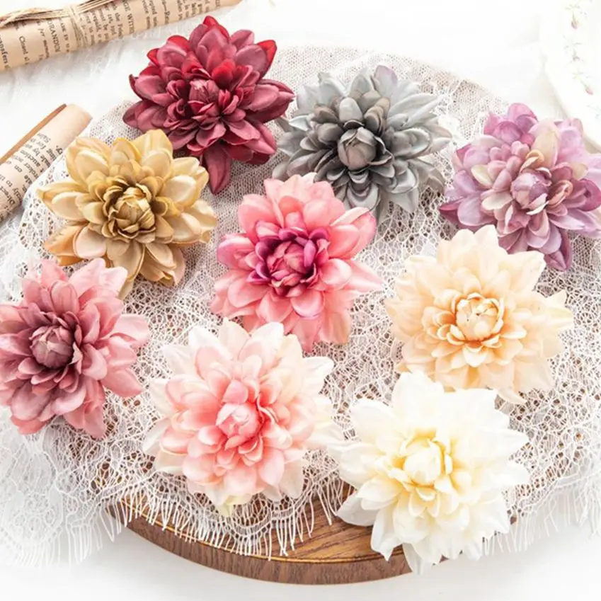 100Pcs Artificial Flower Silk Chrysanthemum Hotsale for Wedding Festival Home Outdoor Garden Decor Christmas Wreath DIY gift box