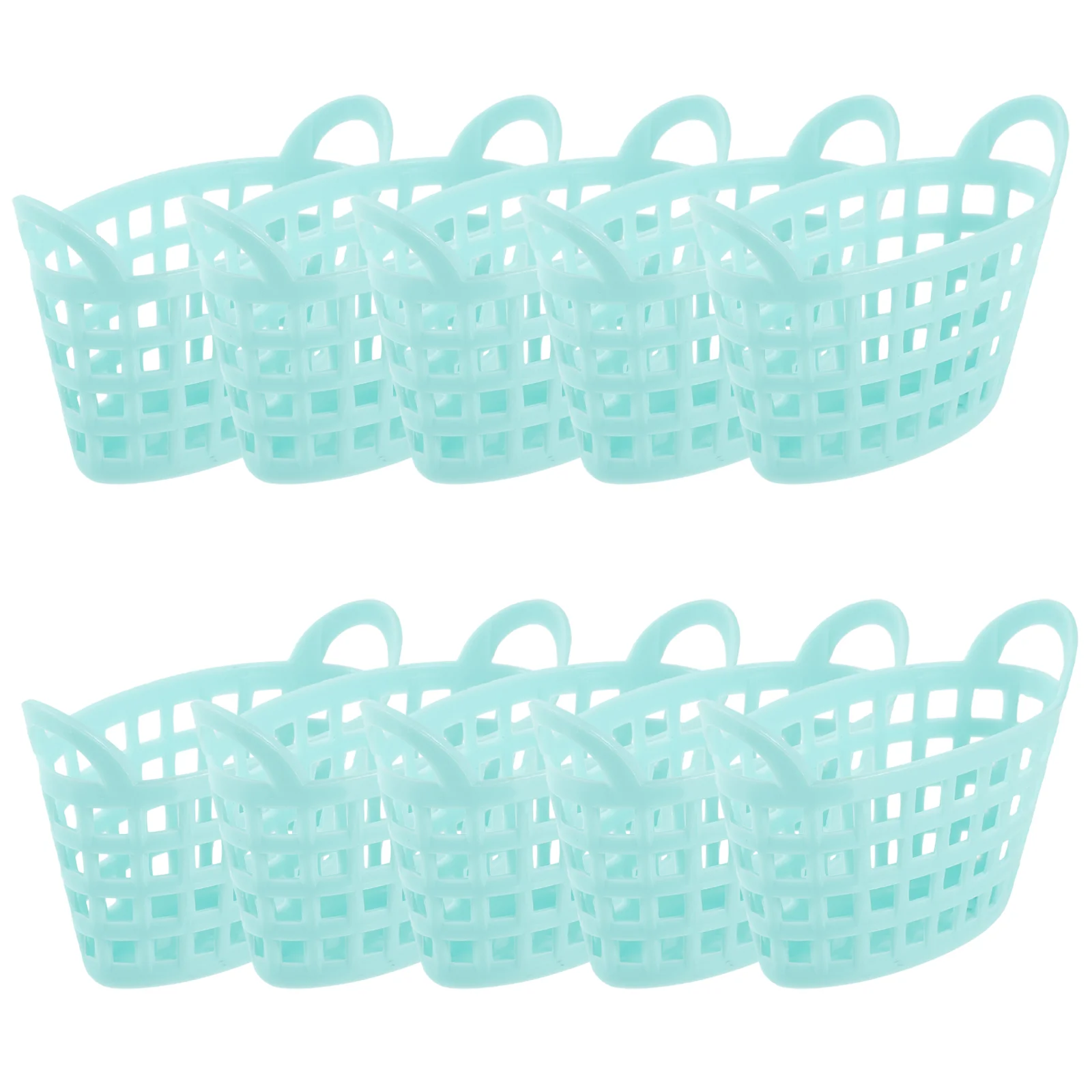 

10 Pcs Plastic Shopping Basket Seagrass Storage Ornaments for Kids Mini Supermarket Hand Models