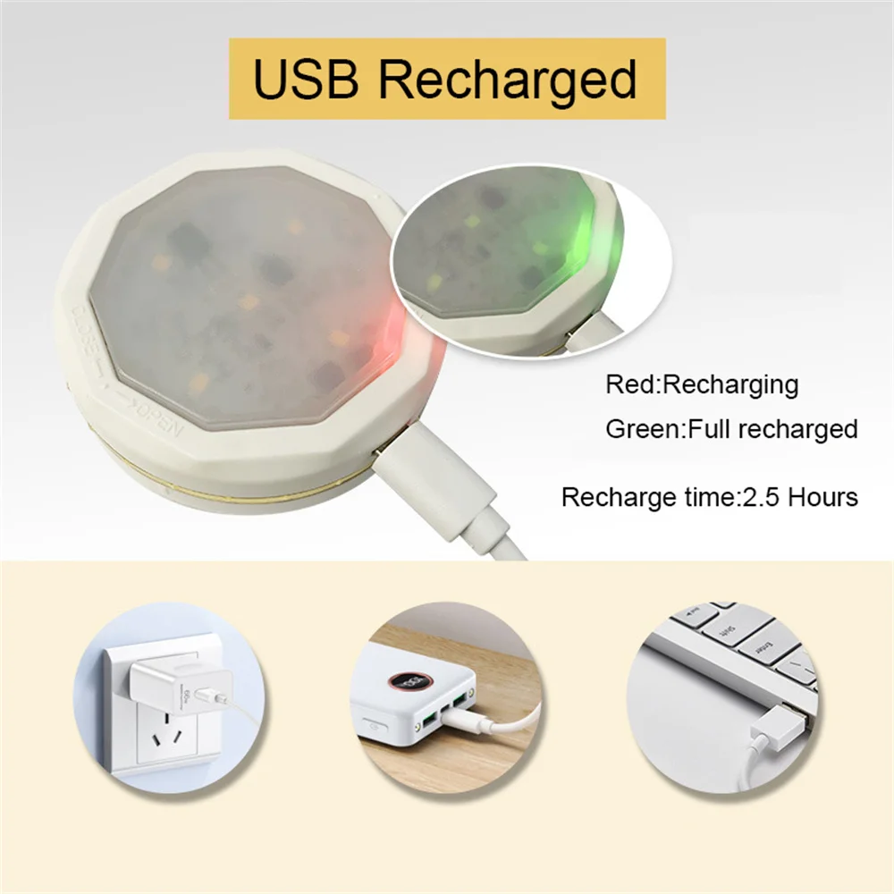 USB Rechargeable RGB Led Puck Light & Remote Controller Portable Home Decoration for Party,Holiday,Birthday DC5V