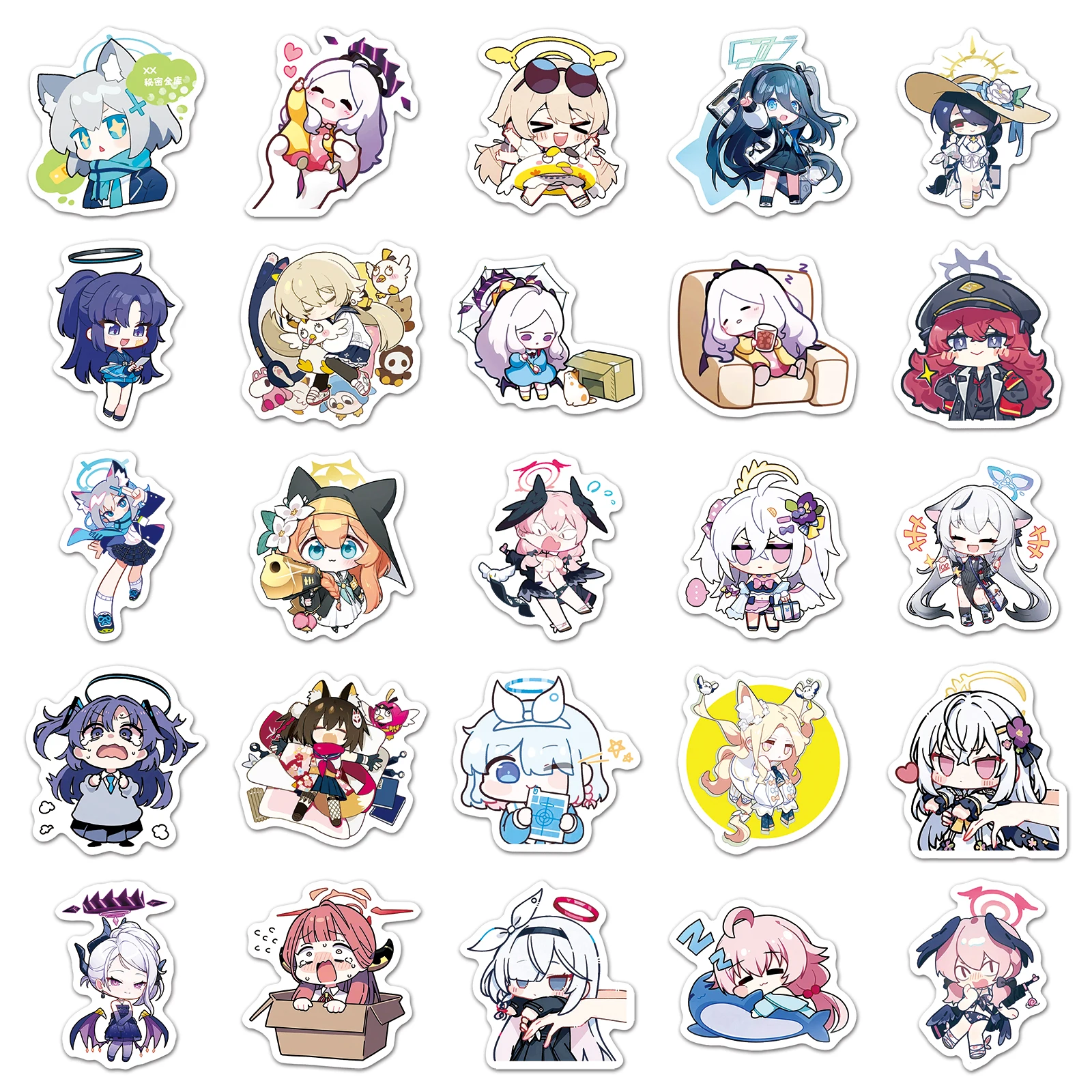 50Pcs Cute Blue Archive Sticker Cartoon Cute Waterproof Sticker Skateboarding Retro Home Decal Sticker