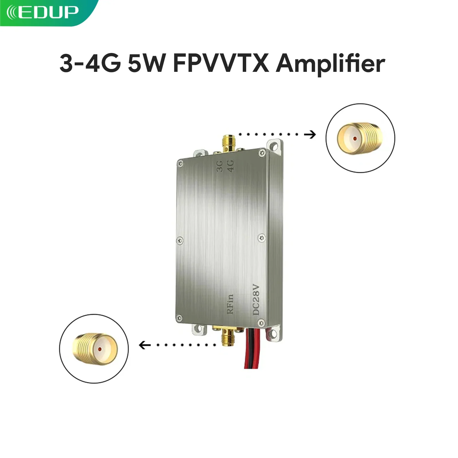 EDUP AB081 5W Wideband RF Power Amplifier 37dB High Gain SMA Interface Aluminum Shell High Efficiency Wifi Signal Booster Module