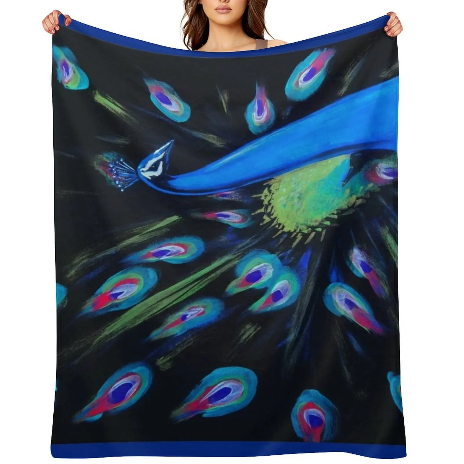 

Peacock Throw Blanket Sofa Summer Retros Polar Blankets