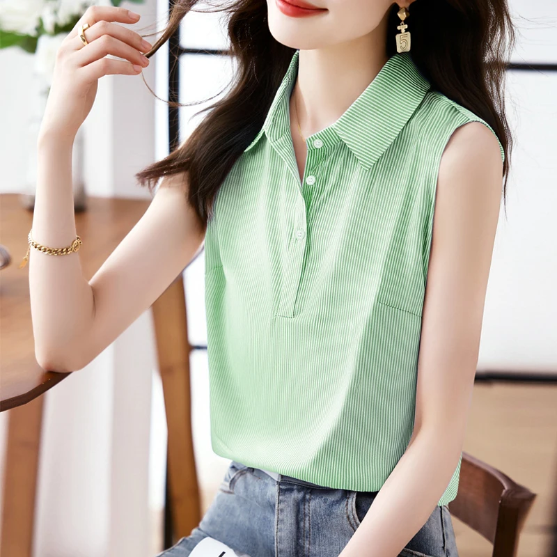 

New Summer Fashion Women Blouse 2025 Casual Striped Shirts Blouses Female Blusas Ladies Office OL Blouses Basic Tops