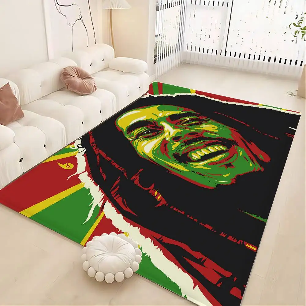 Bob Marley Reggae Music Jamaican Style Entrance Door Mat Washable Non-Slip Living Room Sofa Chairs Area Mat