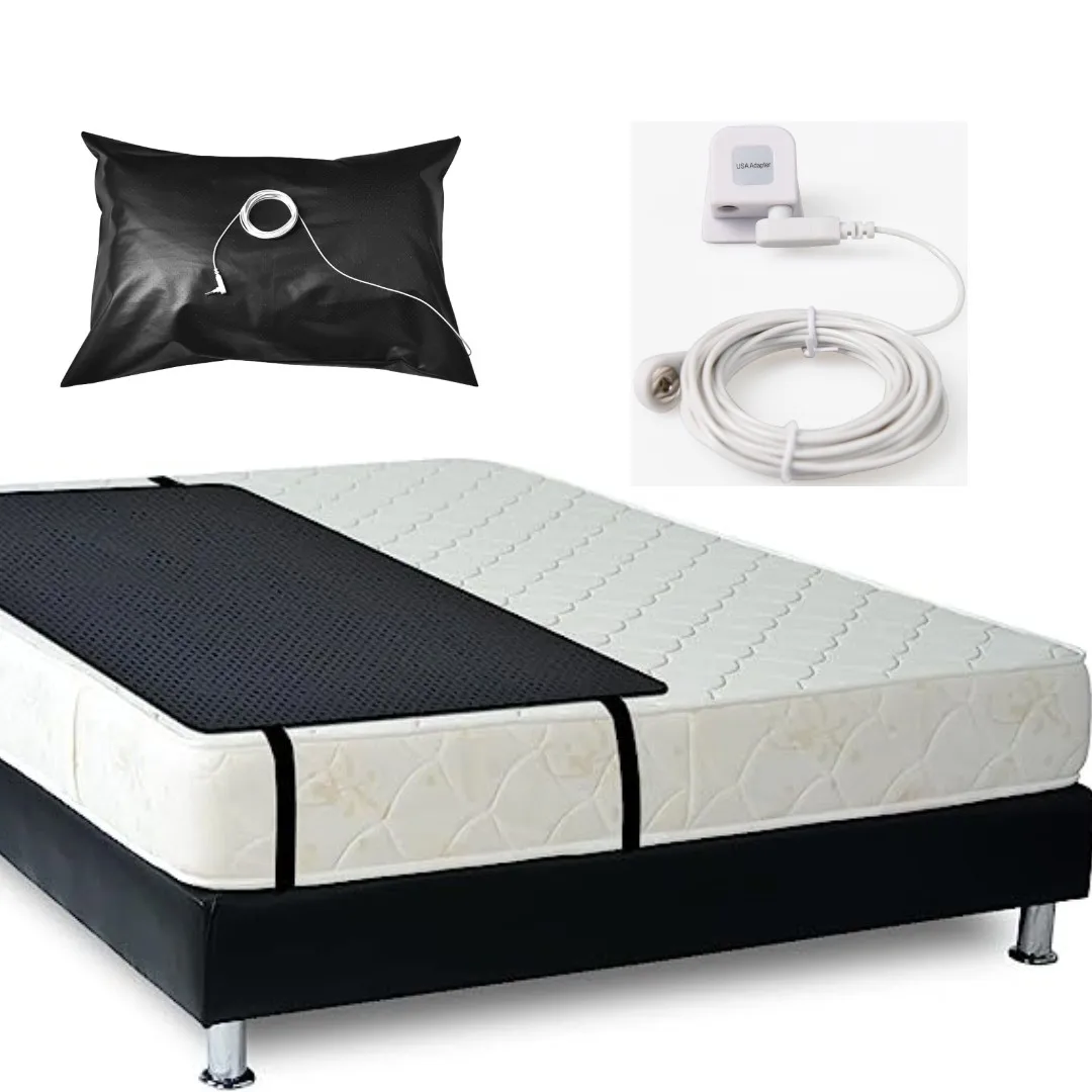 

MAXSHARER Grounding Leather Mattress with Grounding pillow case Conductive Leather Earthing mattress sleep mat for Better Sleep