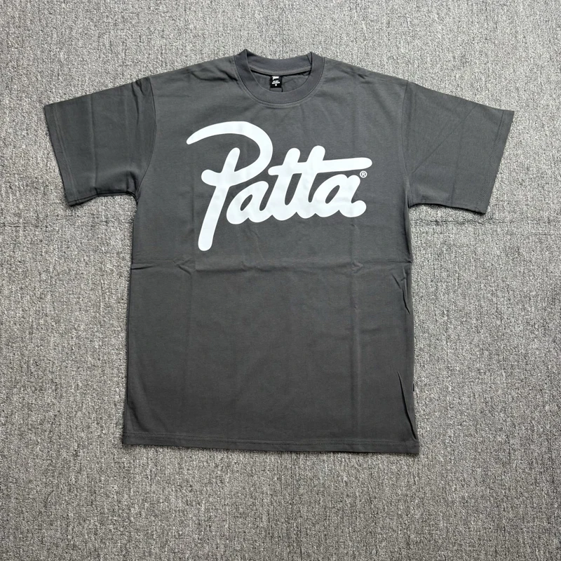 New Patta Classic Grey T-shirt Logo Print Round Neck Short Sleeve Stock