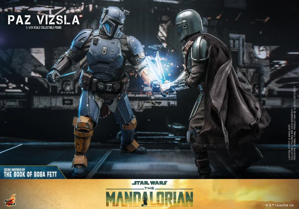 Hotoys-Star Wars شخصية عمل جندي ذكر ، Mandalorian Pz Vizsla نموذج مجموعة كاملة ، مجموعة متحركة ، 12 "، Tms097 ، 1 ، 6 ، متوفر بالمخزون