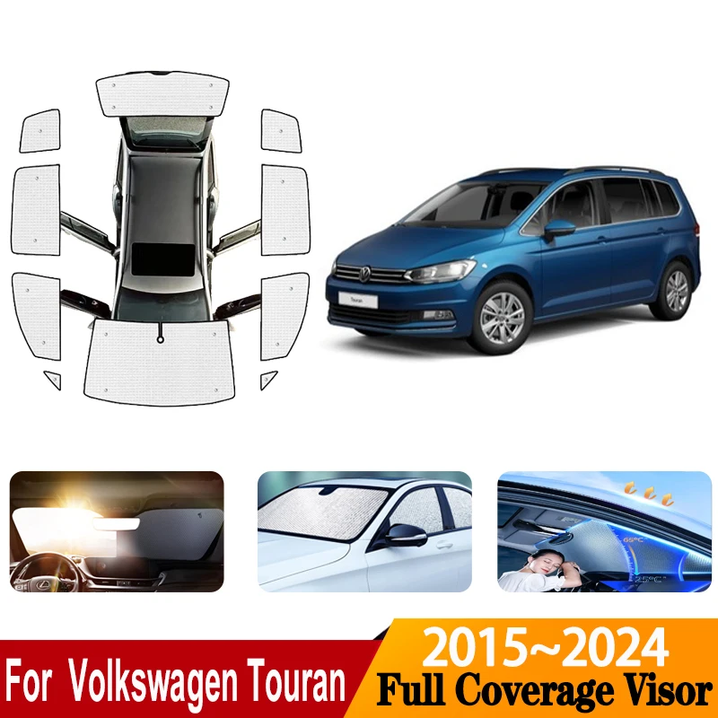 

Car Coverage Sunshades For VW Volkswagen Touran MK2 5T 2016~2024 Auto Sun Visors Sunscreen Window Sunshade Cover Car Accessories