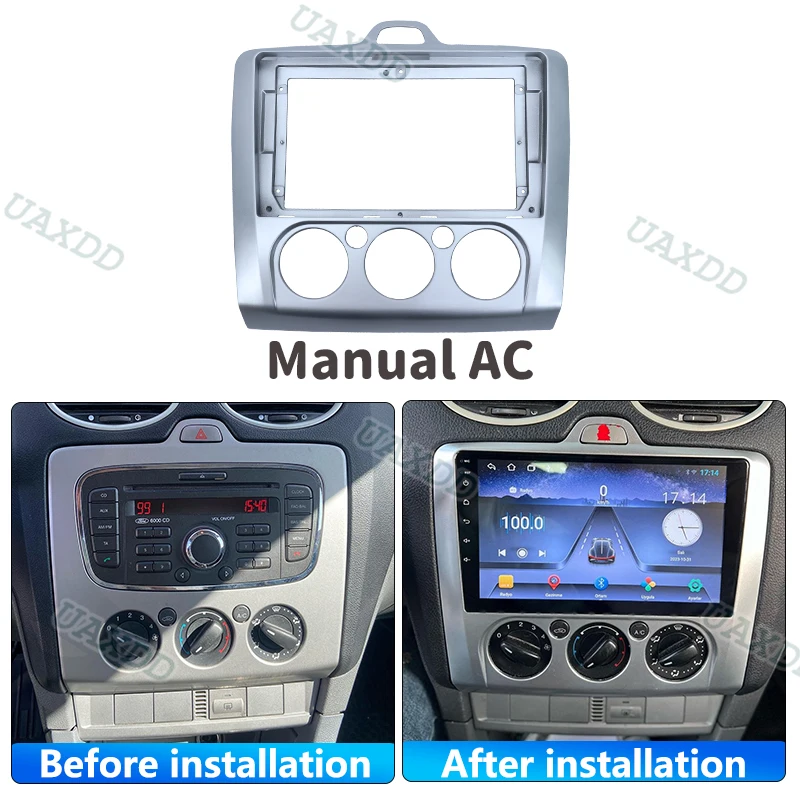9 Inch Car DVD Frame Audio Dashboard Trim Kit Panel Radio Large Screen 2 Din Multimedia Player For Ford Focus 2 S-Max 1999-2009