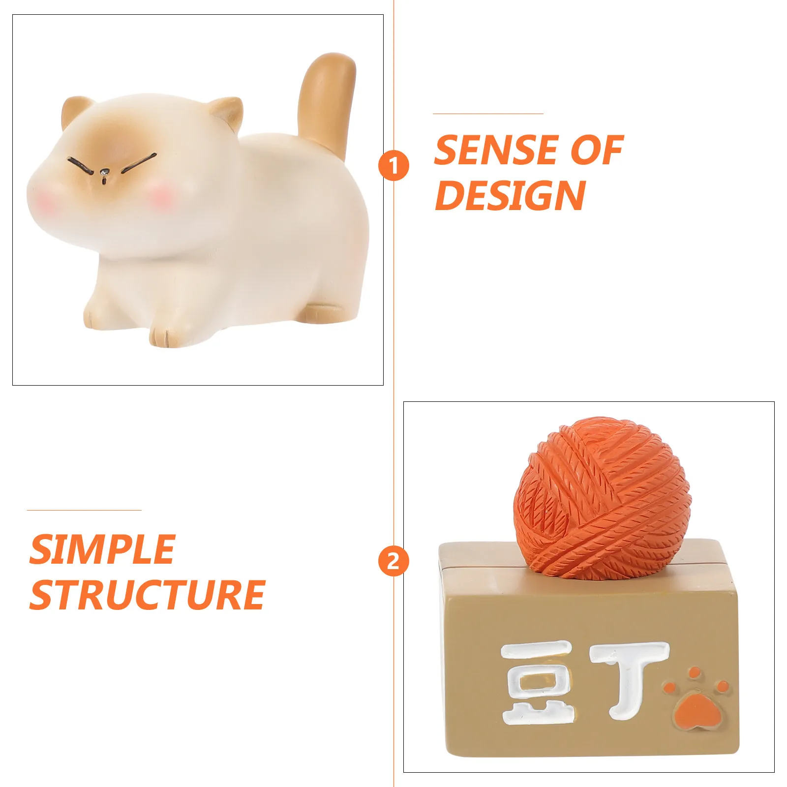 Miniature Resin Cat Statue Adorable Desktop Decoration Hand-Polished Fine Detail Compact Size for Office Desk Shelf Garden Micro