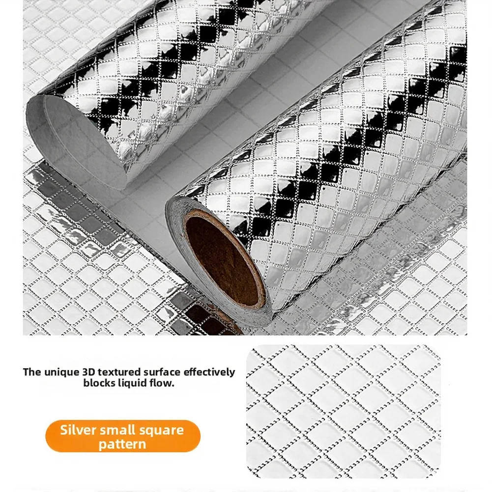 Thickened PET Kitchen Liner Roll 40cm x 5m Waterproof Oil Resistant Self-Sticking Sticker for High Temp Areas Near Stove Sink