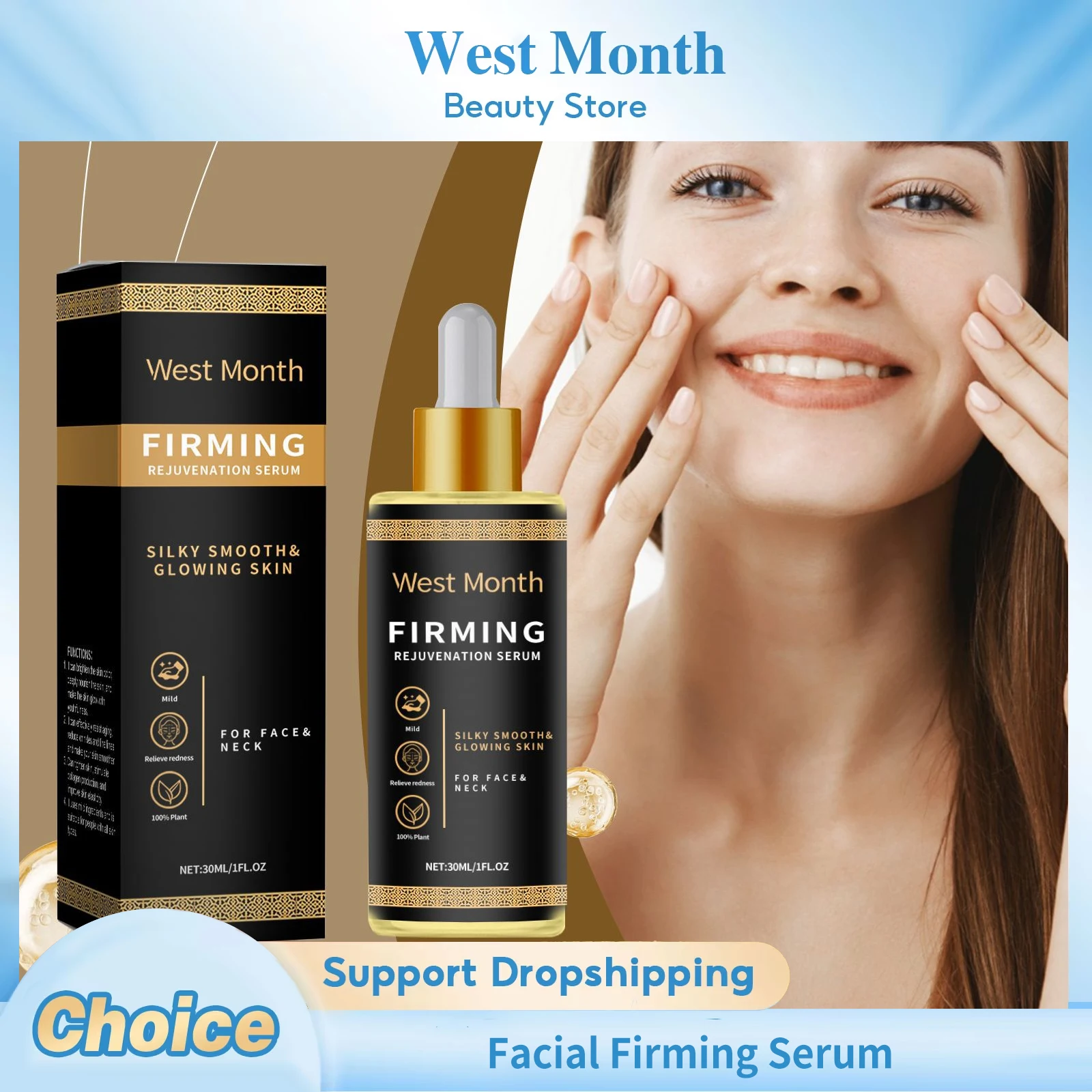 

Facial Firming Serum Lifting Anti Wrinkles Anti Aging Deep Moisturizing Fade Fine Lines Brightening Soothing Smooth Face Serum