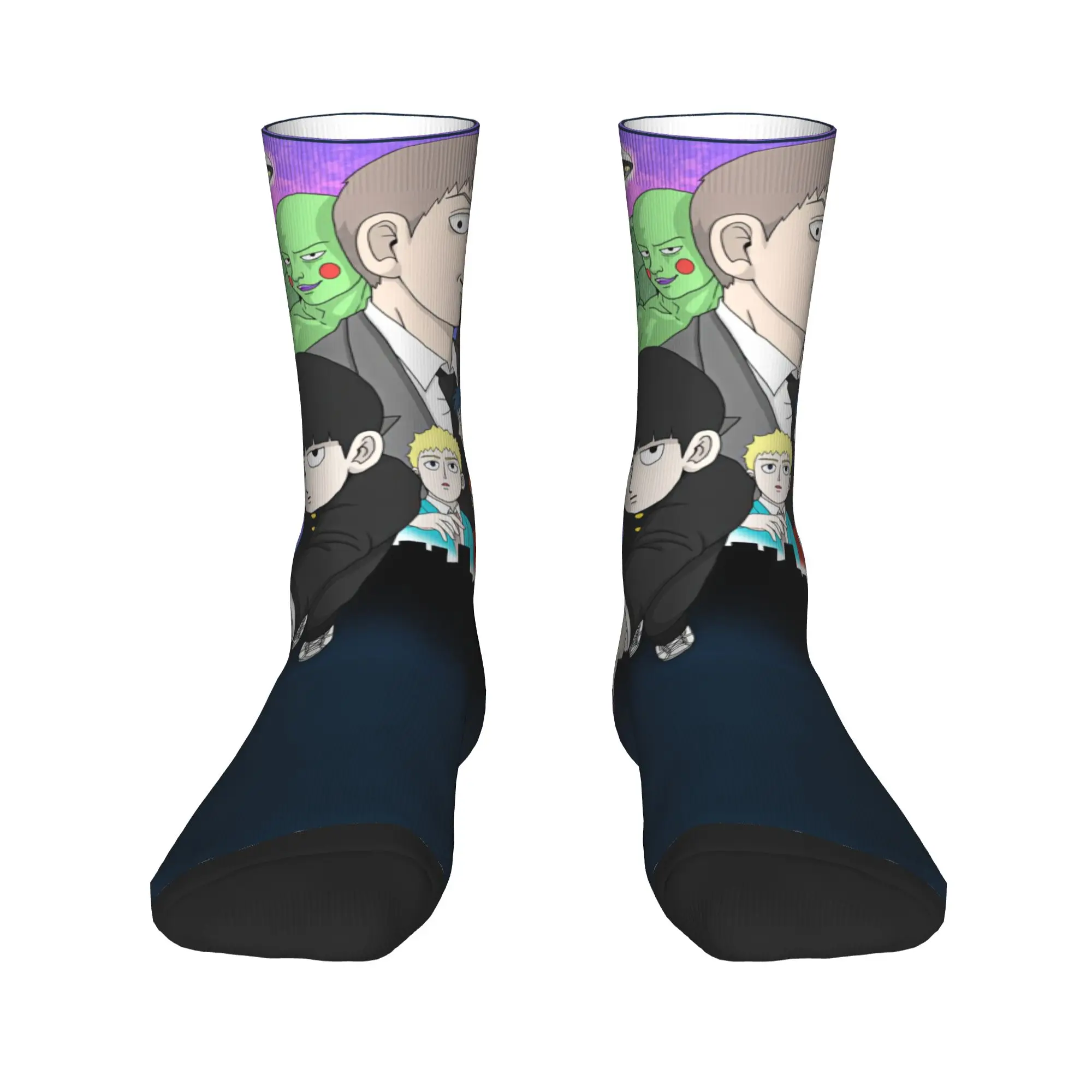 mob psycho 100  Socks  Trendy Stockings Winter Anti Sweat Couple Socks High Quality Printed Skateboard Socks