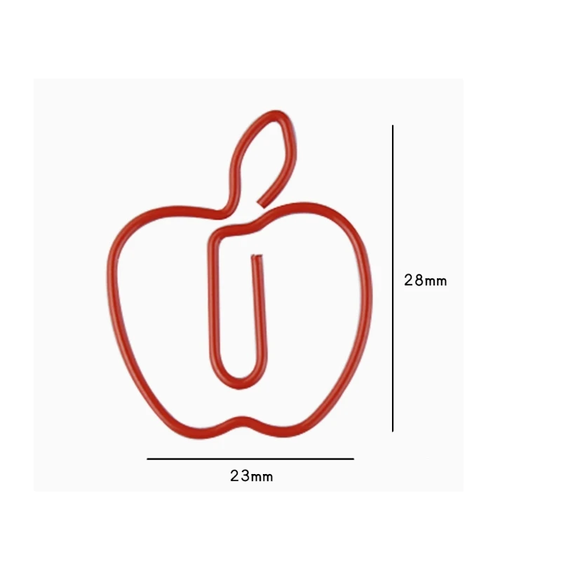 

Red Apple Paper Clip Creative Shape Paperclips Shaped Fruit Pin Office Supplies Paper Clips Office Accessories Desk Office Items