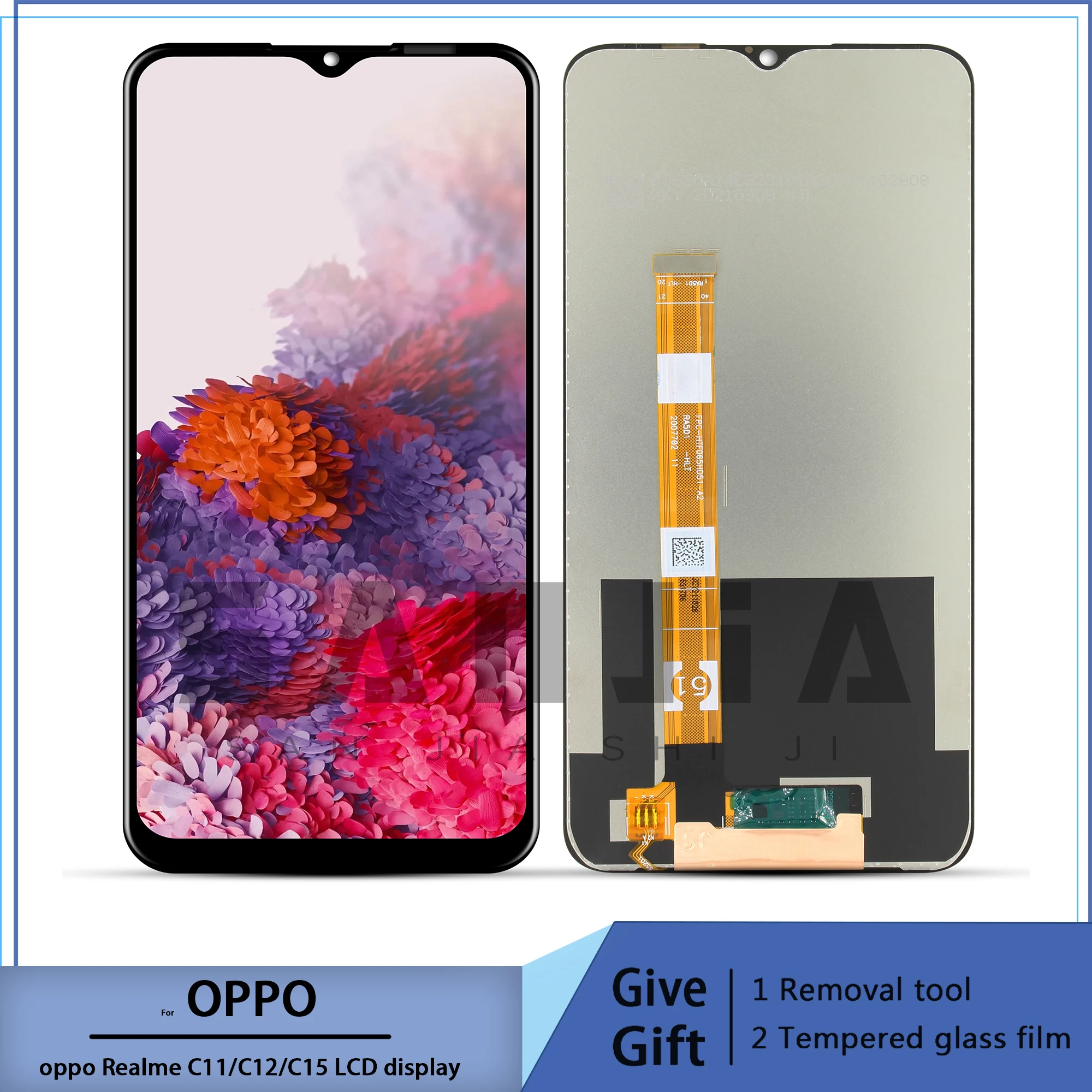 LCD Display Screen with Frame, Touch Digitizer Assembly,For OPPO Realme C11, RMX2185, C12, RMX2189, C15, RMX2180