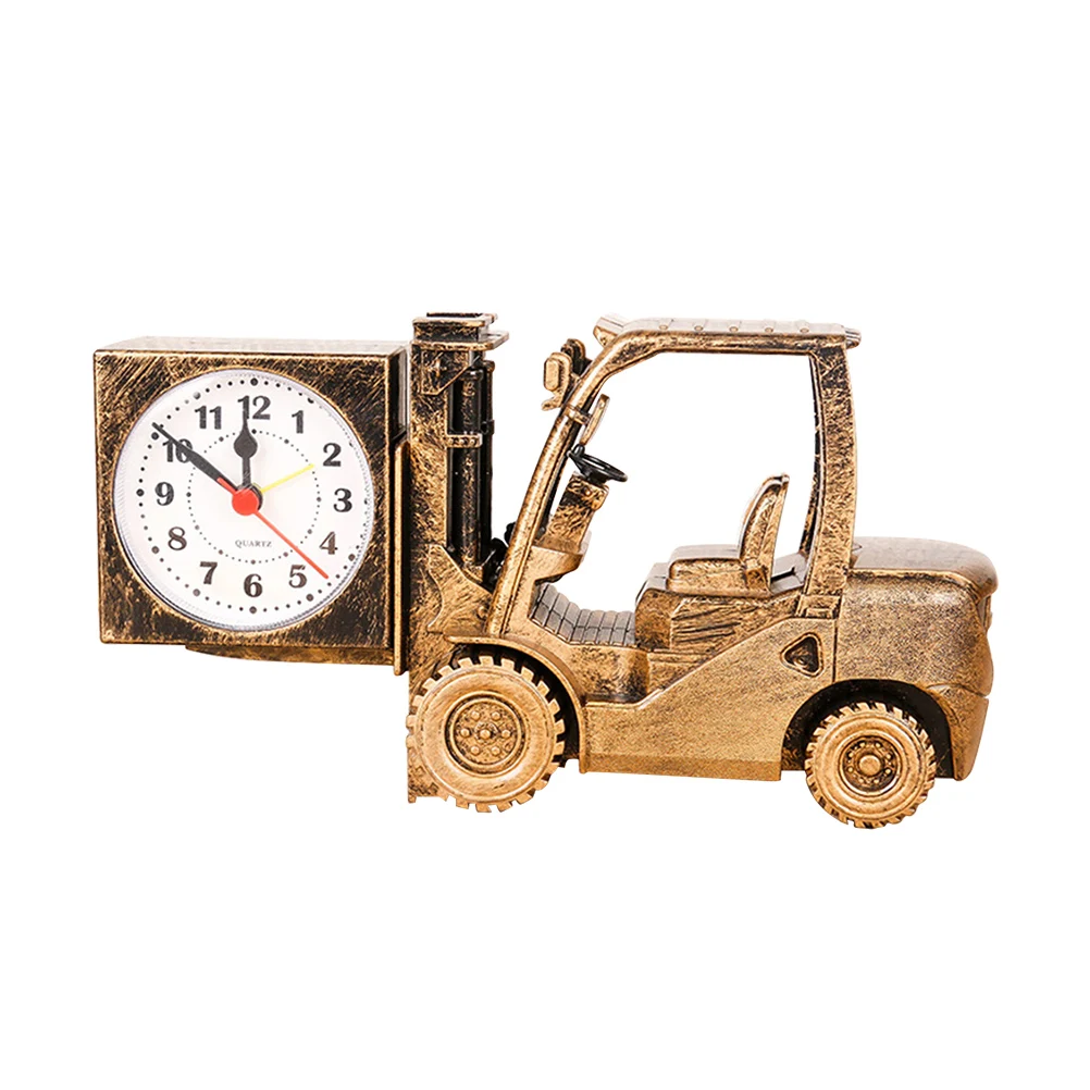 

LED Retro Ornaments Alarm Clock Table Old Fashioned Forklift Truck Creative Child Decorations