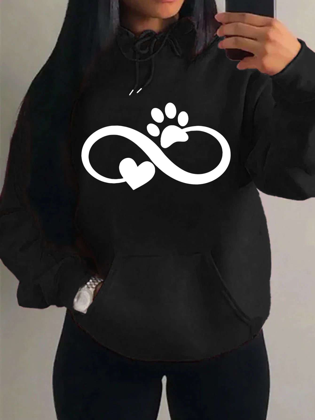 

Мужской и женский топ с принтом больших размеров, свободный повседневный, мягкий, удобный и дышащий, свободный пуловер с капюшоном для занятий спортом на открытом воздухе