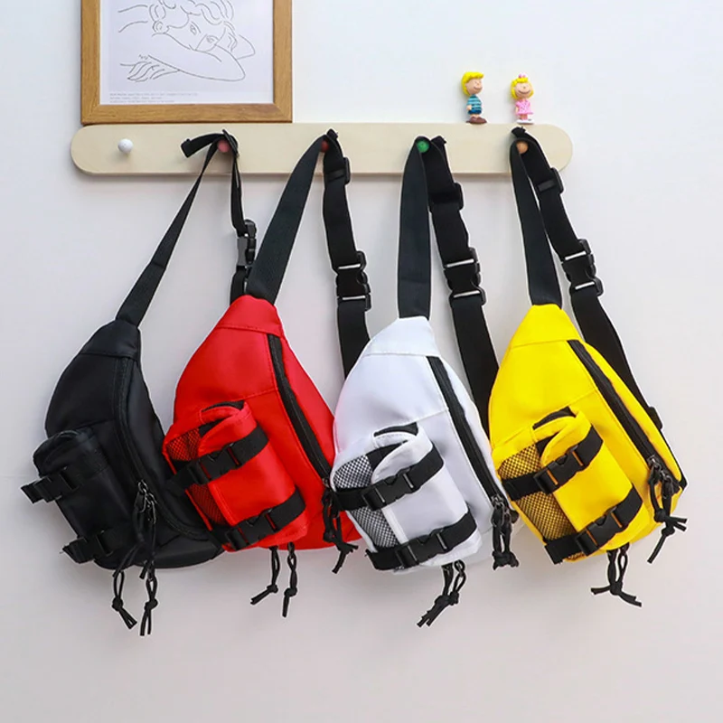 

Fashion Sports Chest Bags for Boy Solid Color Zipper Kids Canvas Messenger Bags Outdoor Travel Girl Phone Coin Crossbody Bags