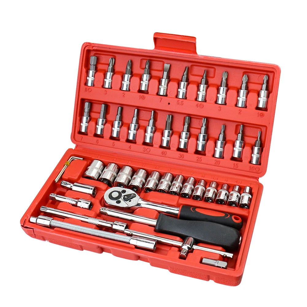 Metric Socket Wrench Set for Motorcycle Repair Ratchet Screwdriver Nut Tool Head Spanner Combination Auto Repair Tool Set Open