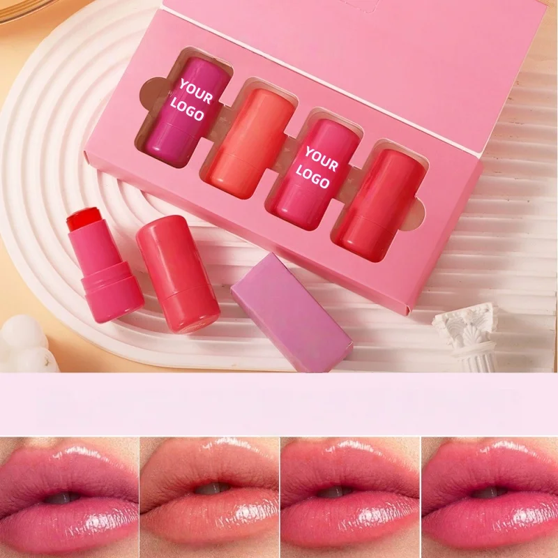 【Logo Custom】50Pcs Customized Factory Makeup Packaging Round Lipstick Tube Empty Case Solid Perfume Contour Lip  Container
