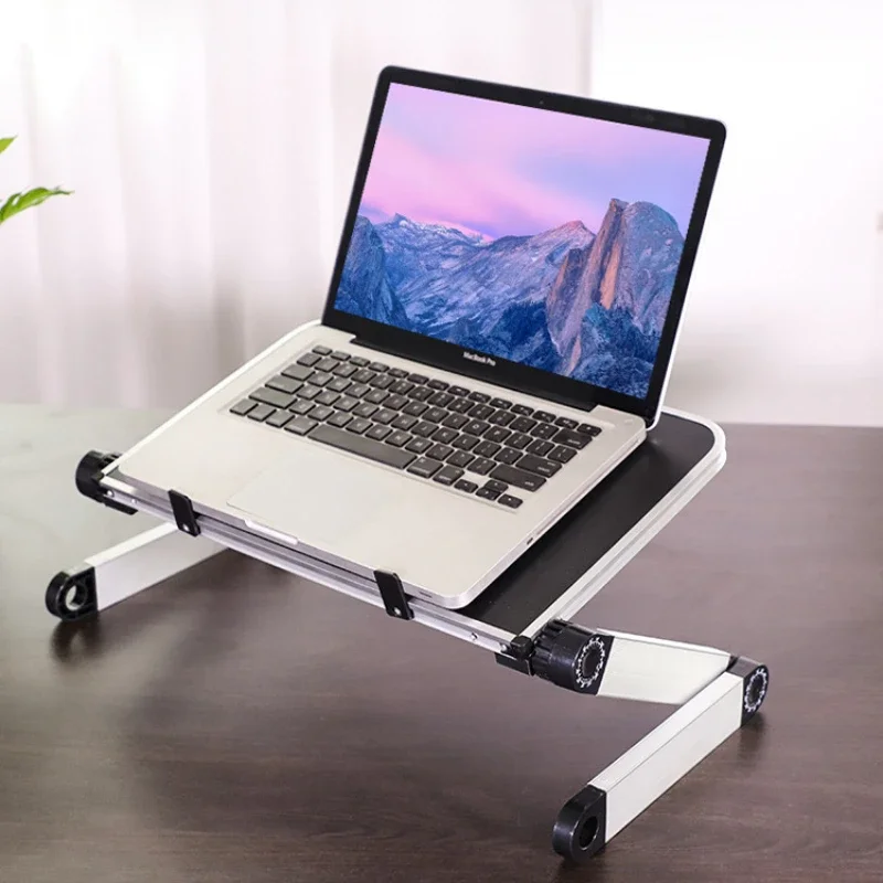 Adjustable Laptop Bed Table: Office Standing Desk, Lifting Cooling Pad, Ergonomic Workstation for Bed, Versatile Laptop Stand