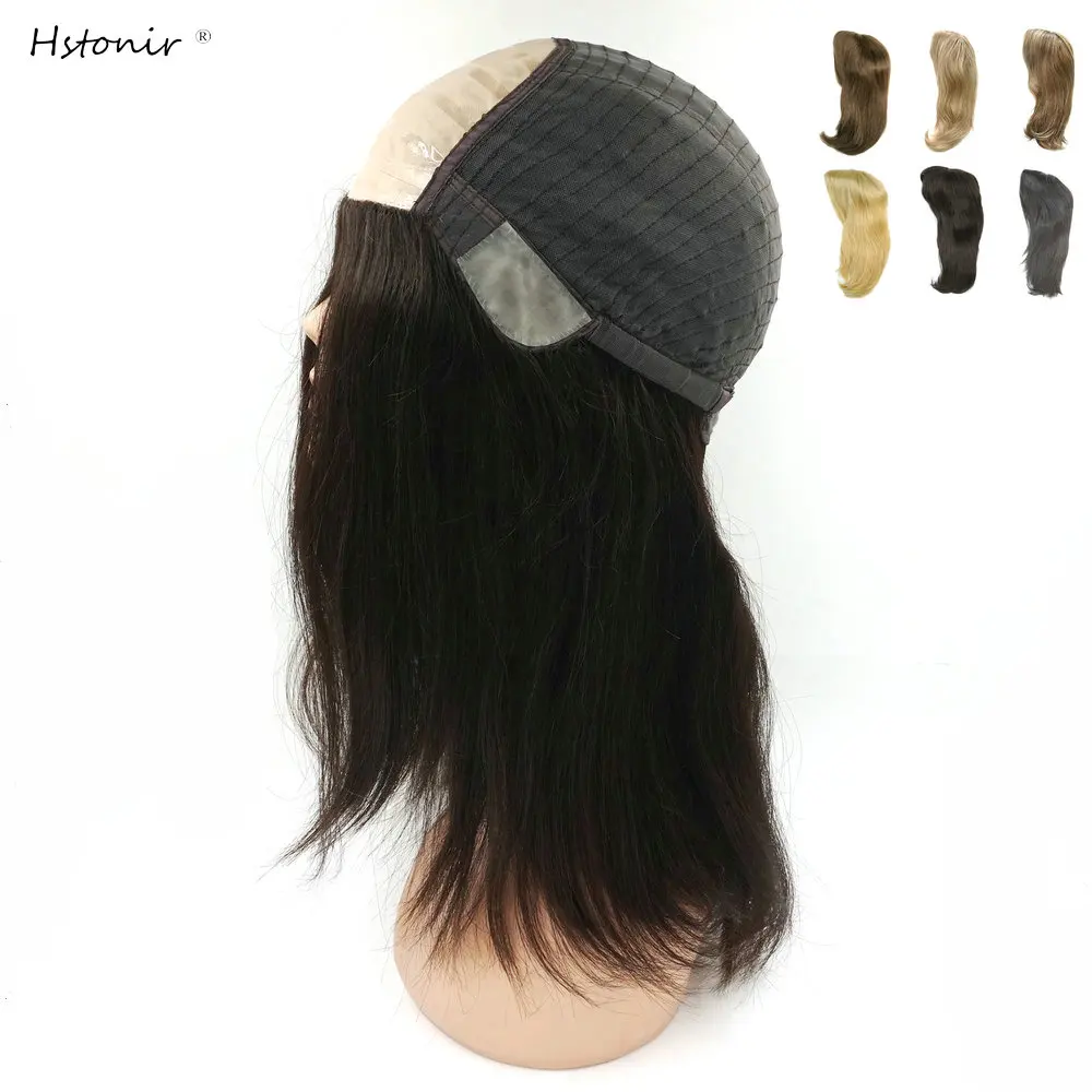 Hstonir Tops Human Hair Wig Promotion Blonde Wig For Women Silk Base Smooth Human Hair Wig European Remy Hair Kippah Jewish G028